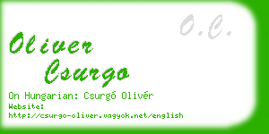 oliver csurgo business card